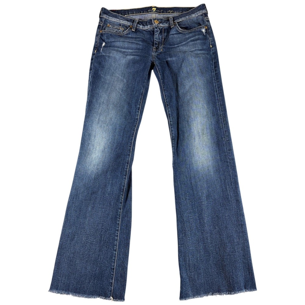 7 For All Mankind Dojo Jeans Womens 30 Blue Good Bootcut Lowrise Stretch Washed